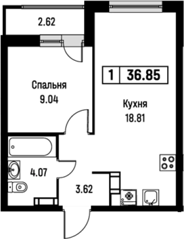 Купить двухкомнатную квартиру в ЖК Урбанист в Мурине. Вариант № 8062294, 0, площадь -  квм, цена 7120940 рублей