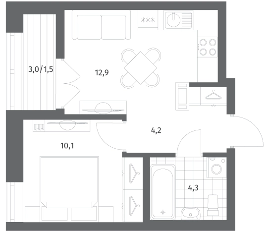 Купить квартиру в ЖК NEWПИТЕР в Ленинградской области. Вариант № 6057874, 0, площадь -  квм, цена 7517000 рублей