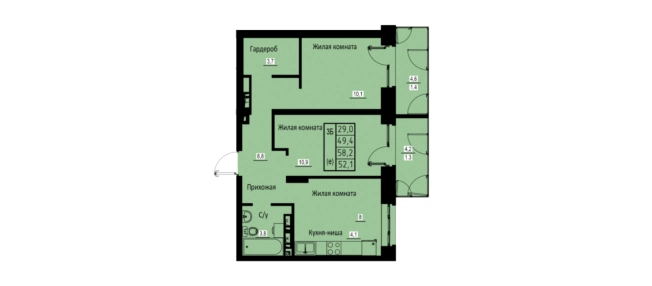 Купить трехкомнатную квартиру в районе Октябрьский в Улан-Удэ. Вариант № 159765, 0, площадь -  квм, цена 7346100 рублей