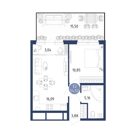 Купить однокомнатную квартиру на улице проезд Бульвар Оптимистов в Рязанской области. Вариант № 102330, 0, площадь -  квм, цена 4952749 рублей