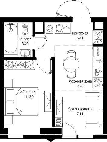 Купить квартиру у метро Хорошево в Москве. Вариант № 356119, 0, площадь - квм, цена 25975131.0000 рублей
