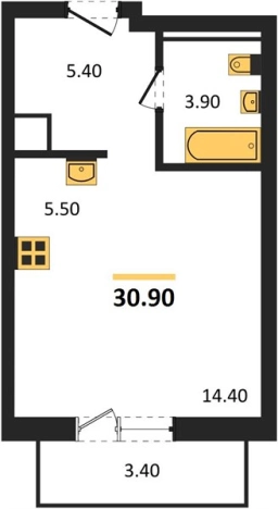 Купить Студию в ЖК Горизонт (Gorizont) (НОВОСИБИРСК) в Новосибирске. Вариант № 116315, 0, площадь -  квм, цена 4750000 рублей