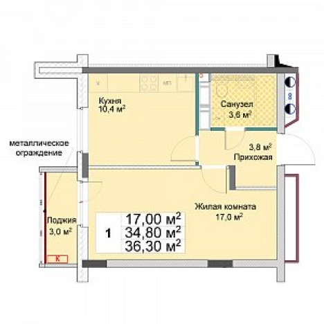 Купить однокомнатную квартиру у метро Чкаловская в Нижнем Новгороде. Вариант № 149493, 0, площадь -  квм, цена 7170050 рублей