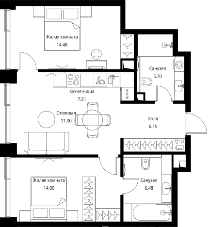 Купить двухкомнатную квартиру у метро Мякинино в Москве. Вариант № 99118, 0, площадь -  квм, цена 27336551 рублей