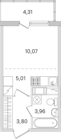 Купить Студию в ЖК Ясно.Янино в Ленинградской области. Вариант № 8488993, 0, площадь -  квм, цена 4604544 рублей