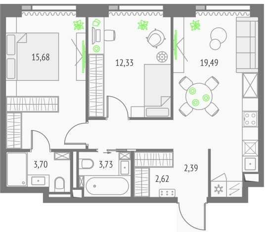 Купить двухкомнатную квартиру у метро Бутырская в Москве. Вариант № 3798844, 0, площадь -  квм, цена 34874608 рублей
