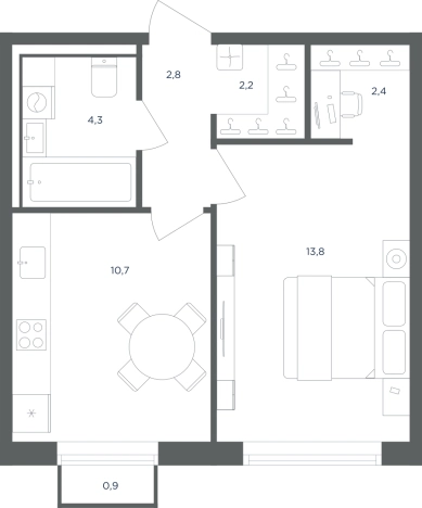 . Вариант № 160872, 0, площадь - 36.5 квм, цена 8944901 рублей