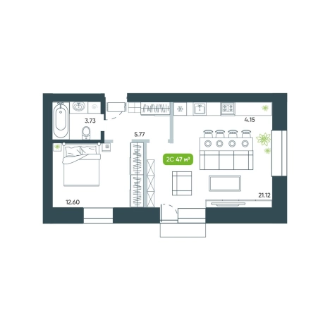 Купить двухкомнатную квартиру в новостройках на улице Коминтерна в Новосибирске. Вариант № 10026590, 0, площадь -  квм, цена 8405000 рублей