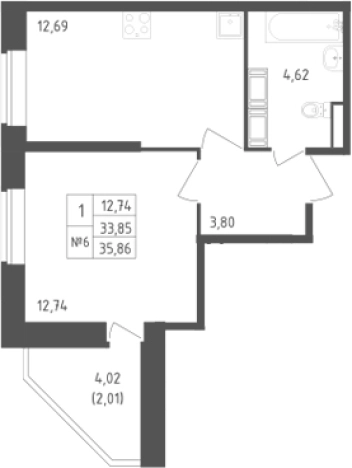 Купить однокомнатную квартиру у метро Рыбацкое в Санкт-Петербурге. Вариант № 6631027, 0, площадь -  квм, цена 10496563 рублей