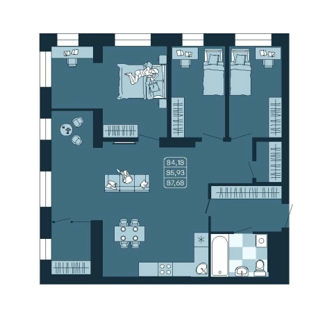 Купить четырехкомнатную квартиру в Приморском крае. Вариант № 5460153, 0, площадь -  квм, цена 14509281 рублей