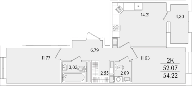 Купить двухкомнатную квартиру в новостройках в ЖК Гранат в Санкт-Петербурге. Вариант № 6258268, 0, площадь -  квм, цена 18366267 рублей