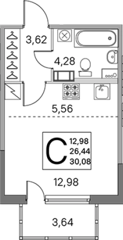Купить Студию в новостройках в ЖК ЮгТаун. Олимпийские кварталы в Санкт-Петербурге. Вариант № 7832551, 0, площадь -  квм, цена 5909340 рублей