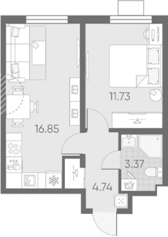 Купить квартиру на вторичке в ЖК Морская миля в Санкт-Петербурге. Вариант № 6889812, 0, площадь -  квм, цена 9820078 рублей