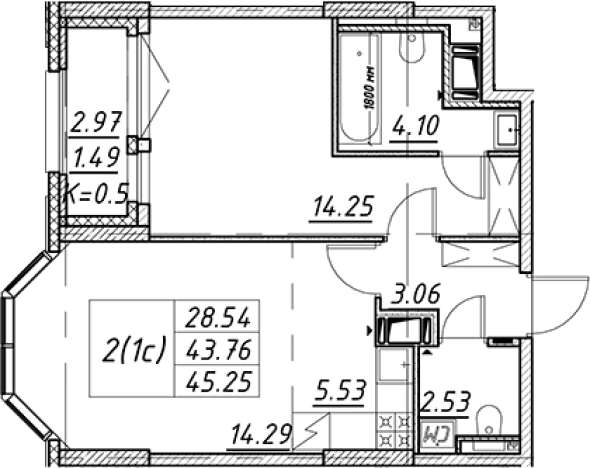 Купить двухкомнатную квартиру в новостройках в ЖК Цивилизация на Неве в Санкт-Петербурге. Вариант № 7850234, 0, площадь -  квм, цена 16186784 рублей