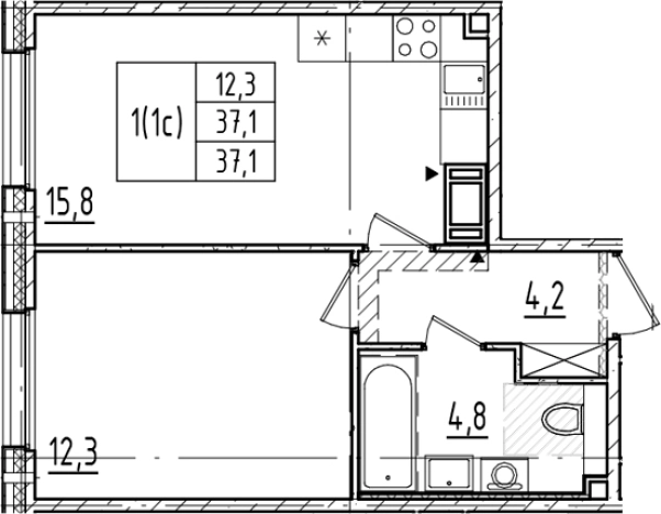 Купить двухкомнатную квартиру в ЖК Большая Охта в Санкт-Петербурге. Вариант № 6244321, 0, площадь -  квм, цена 12709643 рублей