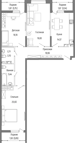 Купить трехкомнатную квартиру в ЖК Riga Hills (Рига Хиллс) в Московской области. Вариант № 140281, 0, площадь -  квм, цена 19069600 рублей