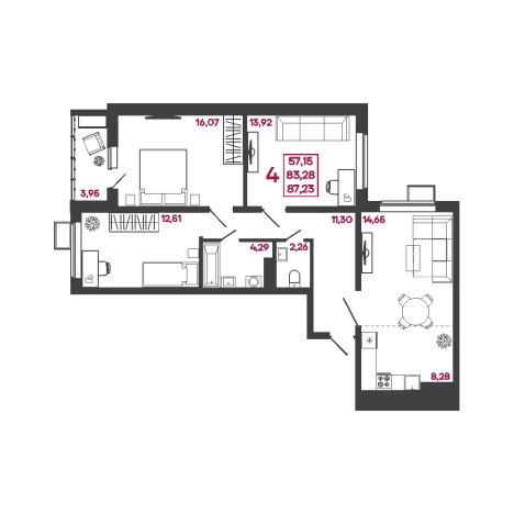 Купить многокомнатную квартиру на улице Студёный Кордон в Пензе. Вариант № 140421, 0, площадь -  квм, цена 7501780 рублей