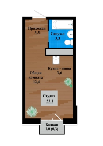 Купить квартиру в ЖК Кенон Ривьера  Парк в Чите. Вариант № 156838, 0, площадь -  квм, цена 4042500 рублей