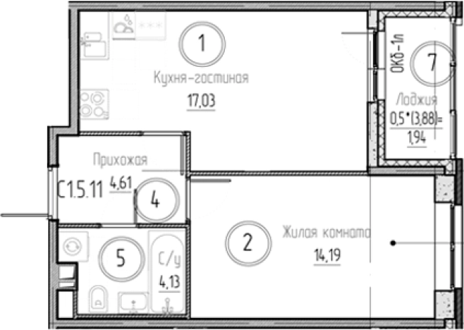 Купить двухкомнатную квартиру на улице Рябиновая роща в Всеволожске. Вариант № 8931041, 0, площадь -  квм, цена 6325280 рублей