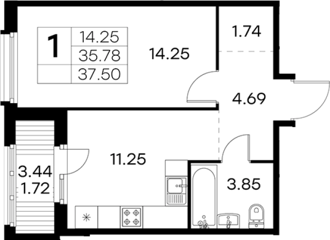 Купить однокомнатную квартиру в новостройках в районе Выборгский в Санкт-Петербурге. Вариант № 4807072, 0, площадь -  квм, цена 8709999 рублей