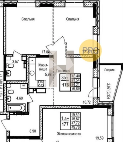 Купить двухкомнатную квартиру в новостройках в ЖК Сказка в Ижевске. Вариант № 71676, 0, площадь -  квм, цена 5121600 рублей