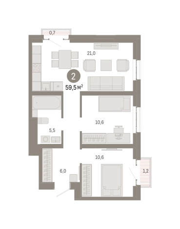 Купить двухкомнатную квартиру в новостройках в ЖК Метроном в Москве. Вариант № 131205, 0, площадь -  квм, цена 20860000 рублей