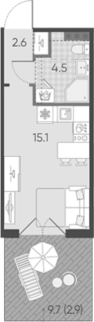 Купить Студию в новостройках в ЖК Пулково Lake в Санкт-Петербурге. Вариант № 7597238, 0, площадь -  квм, цена 6323643 рублей