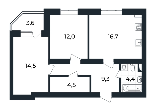 Купить квартиру в новостройках в Коврове. Вариант № 3420192, 0, площадь -  квм, цена 10418546 рублей