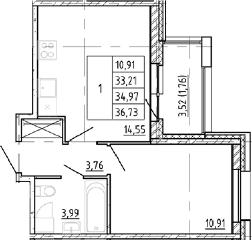 Купить двухкомнатную квартиру в ЖК Полис Новоселье в Ленинградской области. Вариант № 90657, 0, площадь -  квм, цена 5688888 рублей