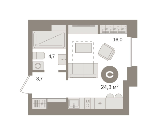 Купить Студию у метро Фонвизинская в Москве. Вариант № 8625284, 0, площадь -  квм, цена 15890000 рублей