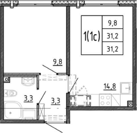 Купить однокомнатную квартиру на улице Пулковское шоссе в Санкт-Петербурге. Вариант № 9510565, 0, площадь -  квм, цена 6459336 рублей