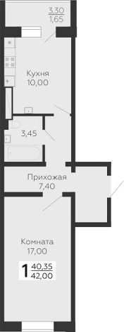 Купить однокомнатную квартиру в Всеволожске. Вариант № 8338851, 0, площадь -  квм, цена 7359957 рублей