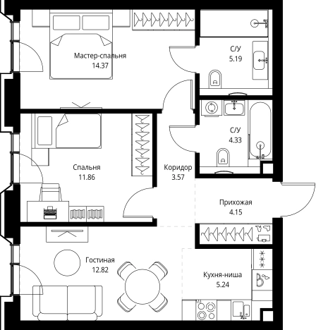 Купить квартиру в новостройках у метро ВДНХ в Москве. Вариант № 162178, 0, площадь -  квм, цена 45156867 рублей