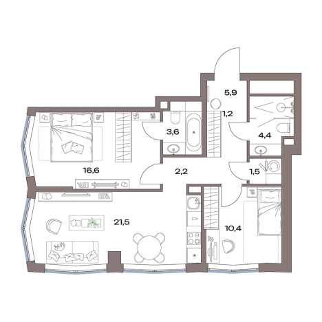 Купить трехкомнатную квартиру у метро Яхромская в Москве. Вариант № 880855, 0, площадь -  квм, цена 31481219 рублей