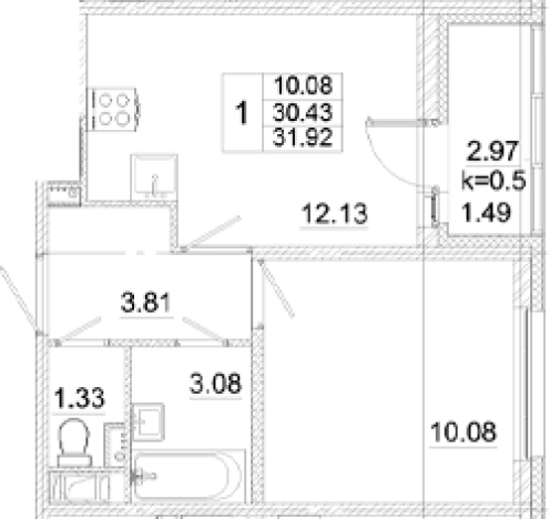 Купить однокомнатную квартиру в ЖК Аэросити в Санкт-Петербурге. Вариант № 8999473, 0, площадь -  квм, цена 6176520 рублей