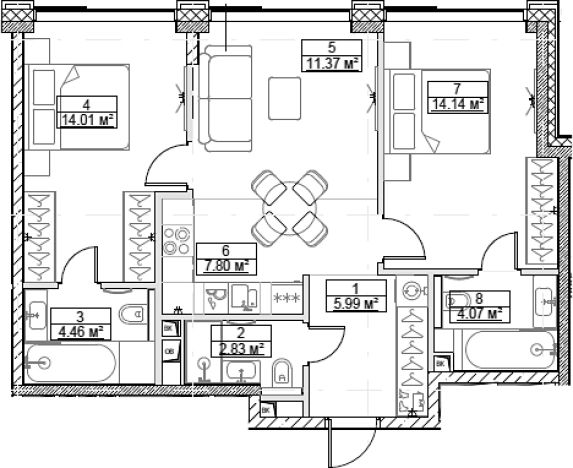 Купить двухкомнатную квартиру у метро Мякинино в Москве. Вариант № 99131, 0, площадь -  квм, цена 30689731 рублей