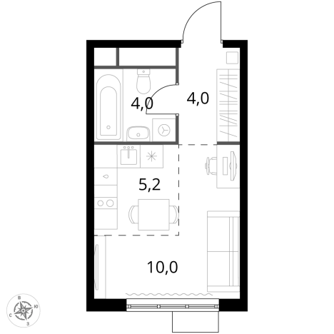 Купить однокомнатную квартиру у метро Физтех в Химках. Вариант № 9700663, 0, площадь -  квм, цена 5254800 рублей