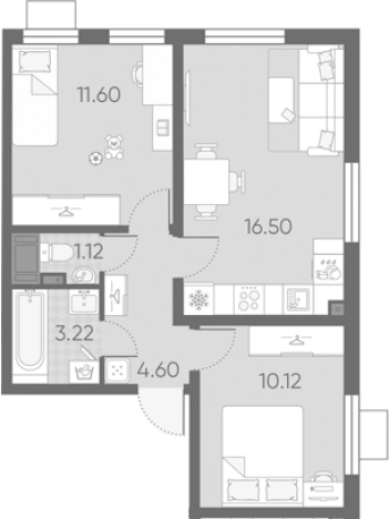 Купить трехкомнатную квартиру в ЖК Морская миля в Санкт-Петербурге. Вариант № 6890201, 0, площадь -  квм, цена 15342562 рублей
