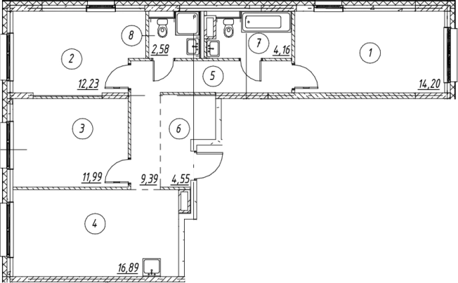 Купить трехкомнатную квартиру в Ленинградской области. Вариант № 7253316, 0, площадь -  квм, цена 12712963 рублей