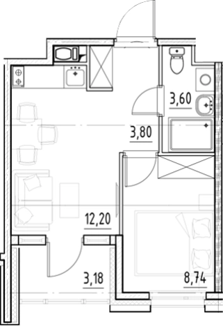 Купить однокомнатную квартиру в новостройках у метро Бухарестская в Санкт-Петербурге. Вариант № 5559510, 0, площадь -  квм, цена 10274383 рублей
