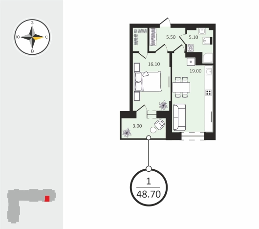 Купить квартиру в ЖК Соколиный Парк в Владимире. Вариант № 125034, 0, площадь -  квм, цена 5392910 рублей
