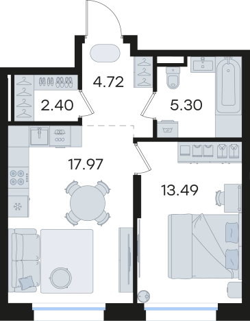 Купить однокомнатную квартиру в ЖК GloraX Premium Гребной Канал в Нижнем Новгороде. Вариант № 9336973, 0, площадь -  квм, цена 13216214 рублей