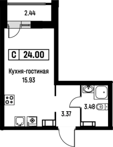 Купить Студию в новостройках в ЖК Урбанист в Мурине. Вариант № 8062385, 0, площадь -  квм, цена 5115987 рублей