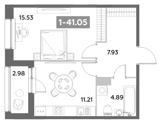 Купить однокомнатную квартиру в ЖК Аквилон Leaves в Санкт-Петербурге. Вариант № 6217037, 0, площадь -  квм, цена 13918409 рублей