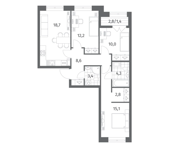 Купить квартиру в ЖК NEWПИТЕР в Ленинградской области. Вариант № 5258747, 0, площадь -  квм, цена 13049000 рублей