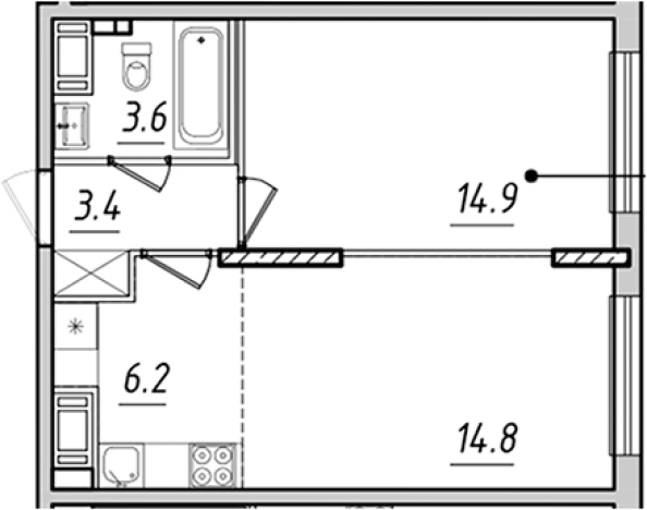 Купить двухкомнатную квартиру у метро Фрунзенская в Санкт-Петербурге. Вариант № 6641546, 0, площадь -  квм, цена 19738332 рублей