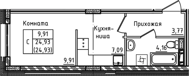 Купить Студию на улице 2-й Восточный проезд в Московской области. Вариант № 128871, 0, площадь -  квм, цена 3725553 рублей