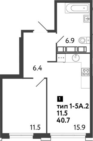 Купить однокомнатную квартиру в ЖК Струны в Санкт-Петербурге. Вариант № 8099596, 0, площадь -  квм, цена 12976690 рублей