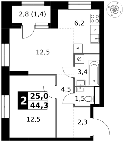 Купить двухкомнатную квартиру у метро Щелковская в Москве. Вариант № 9716378, 0, площадь -  квм, цена 17002340 рублей