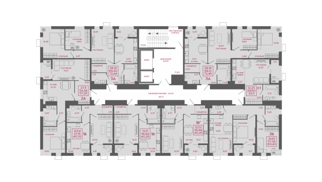 Купить однокомнатную квартиру в новостройках в районе Первомайский в Пензе. Вариант № 140748, 1, площадь -  квм, цена 3703920 рублей